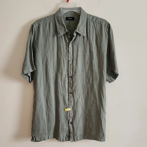 Theory | Tops | Theory Linen Sage Green Casual Button Down Shirt Short Sleeve | Poshmark Theory | Tops | Theory Linen Sage Green Casual Button Down Shirt Short Sleeve | Poshmark